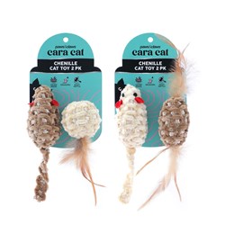 Cara Cat Chenille 2pk Cat Toy